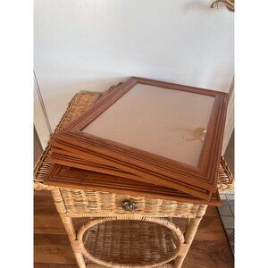 5 Brown Wooden Glass Tiered Molding Gallery Wall Art Picture Photo Frame